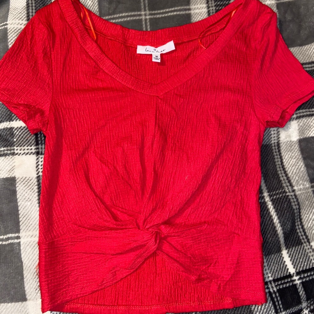 Love Tree Red Crop Top